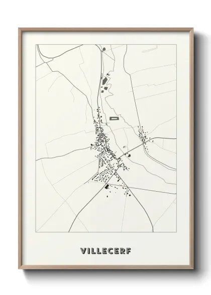 Une affiche de carte sur Villecerf