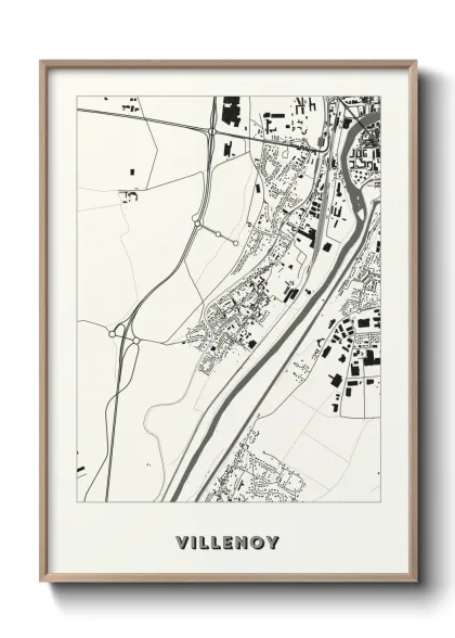 Une affiche de carte sur Villenoy