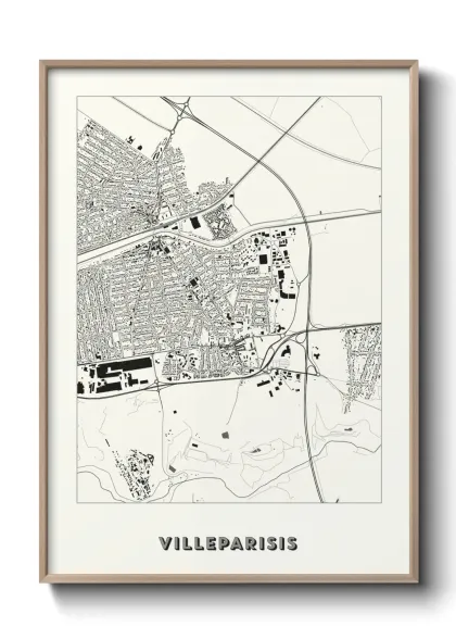 Une affiche de carte sur Villeparisis