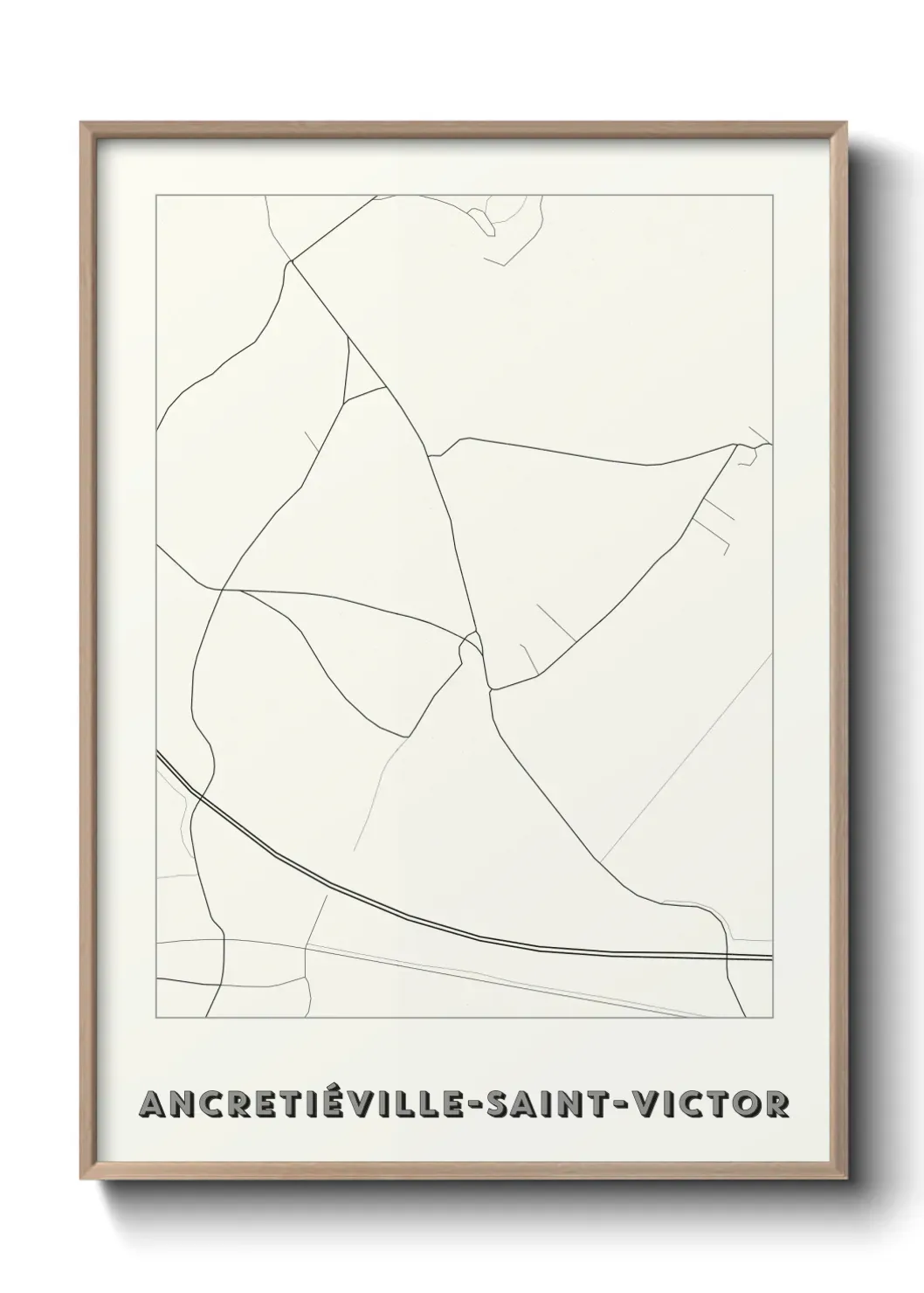 Un poster carte Ancretiéville-Saint-Victor