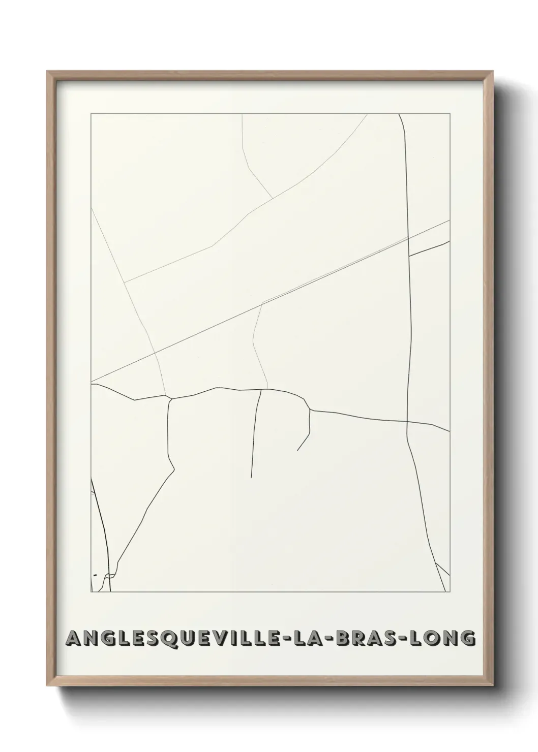Un poster carte Anglesqueville-la-Bras-Long