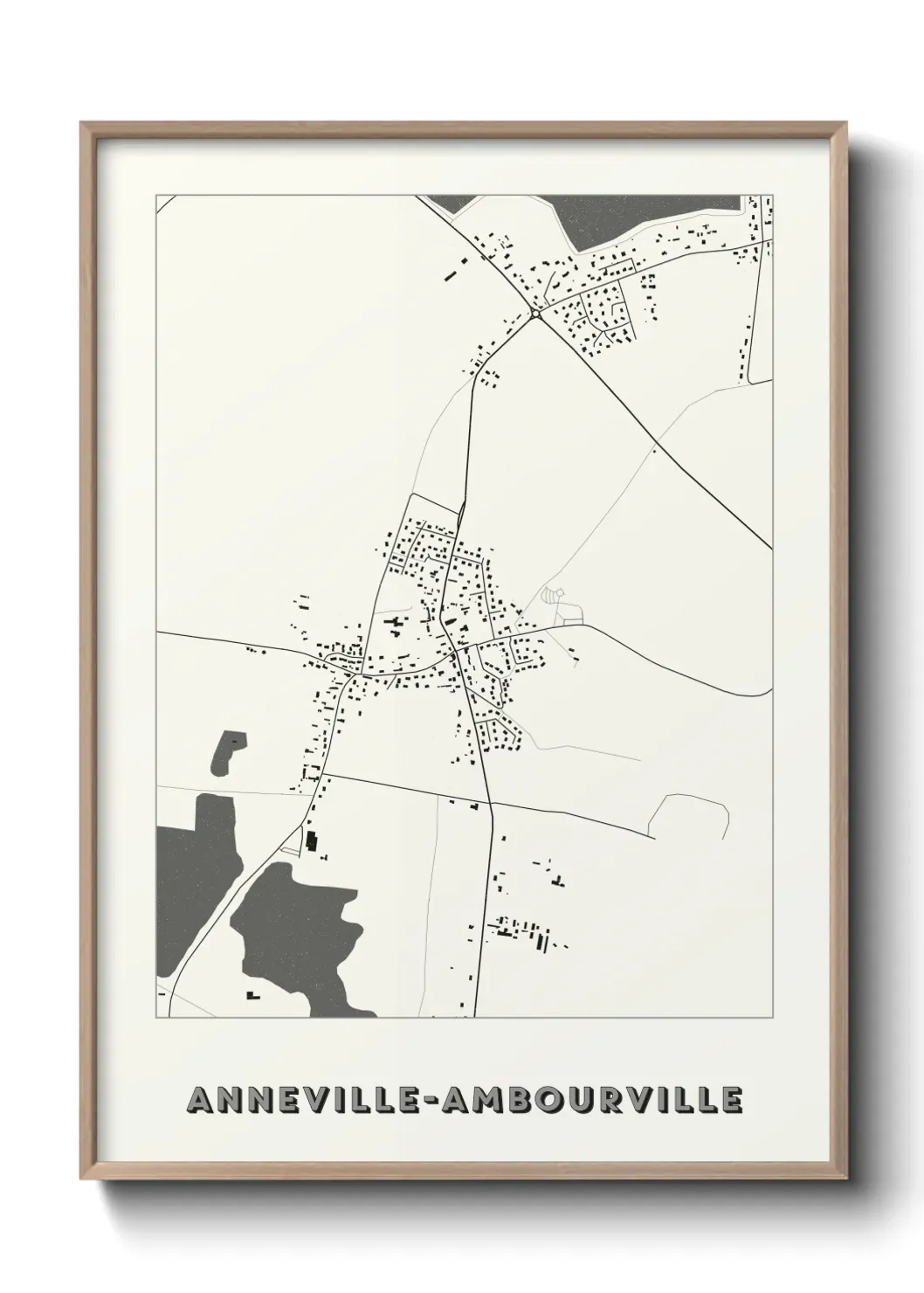 Un poster carte Anneville-Ambourville