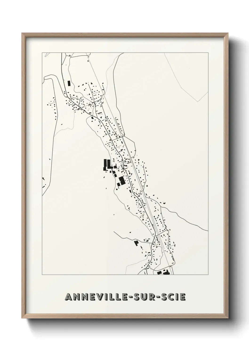 Un poster carte Anneville-sur-Scie