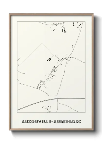 Une affiche de carte sur Auzouville-Auberbosc