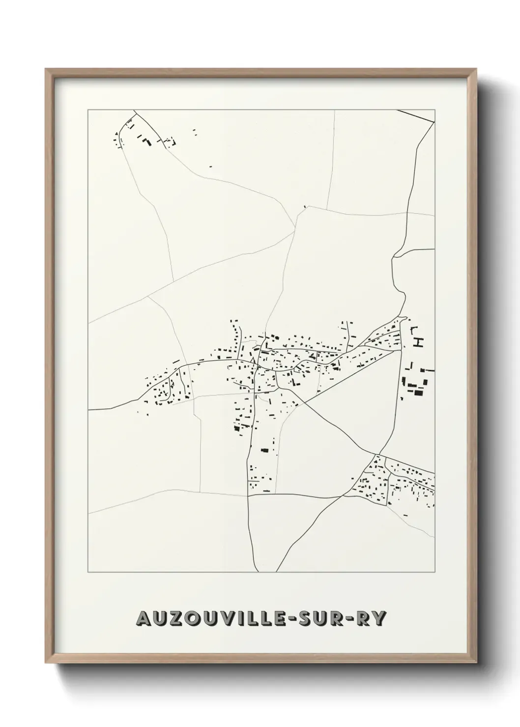 Un poster carte Auzouville-sur-Ry