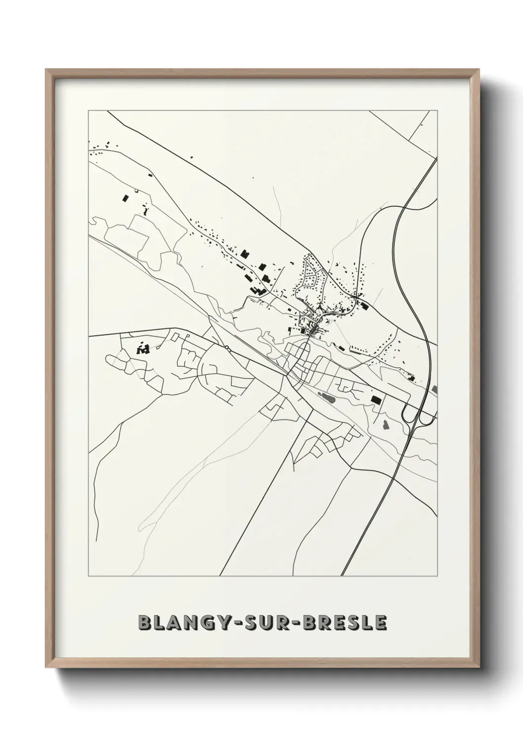 Un poster carte Blangy-sur-Bresle