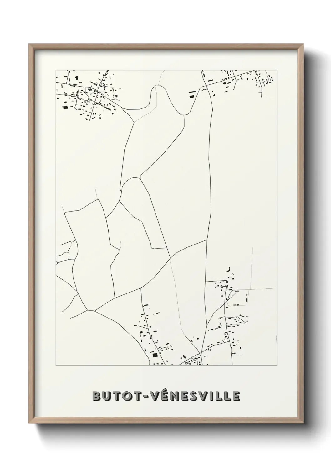 Un poster carte Butot-Vénesville