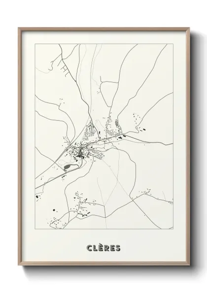 Une affiche de carte sur Clères