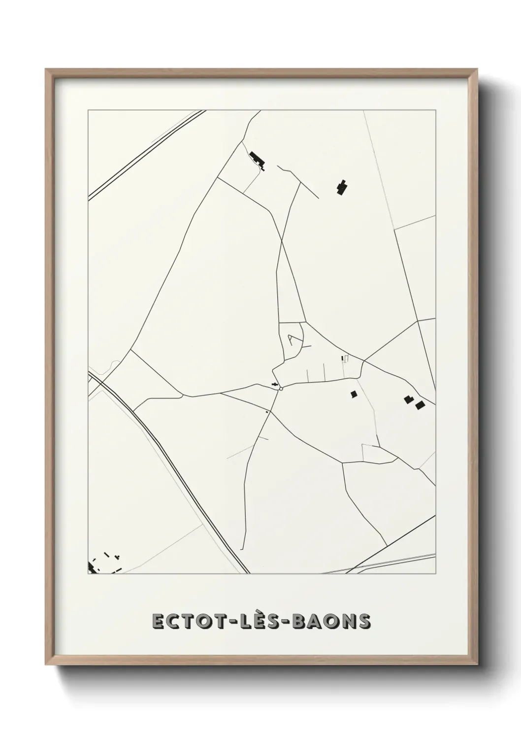 Un poster carte Ectot-lès-Baons