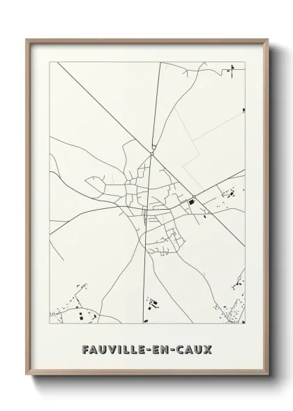 Une affiche de carte sur Fauville-en-Caux