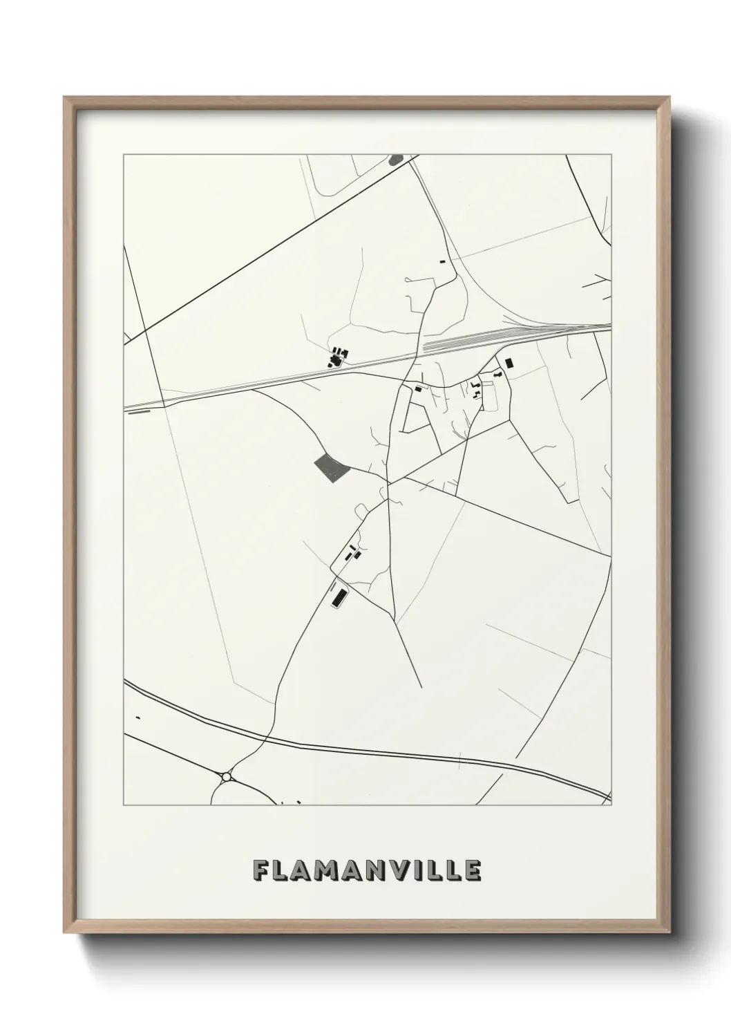 Un poster carte Flamanville