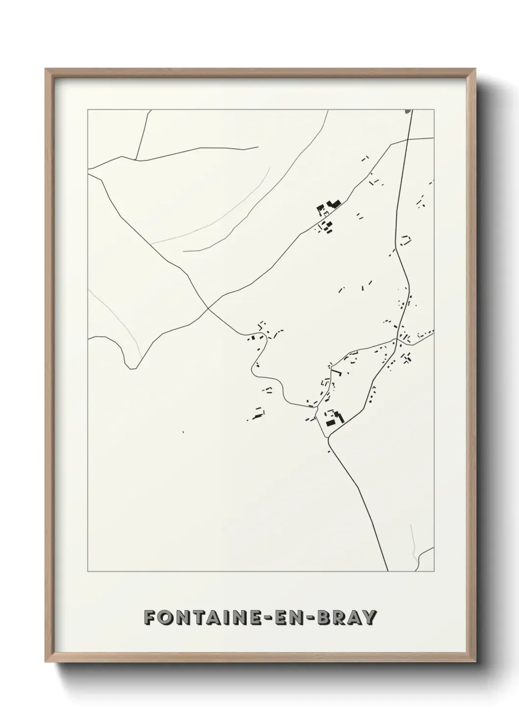 Un poster carte Fontaine-en-Bray