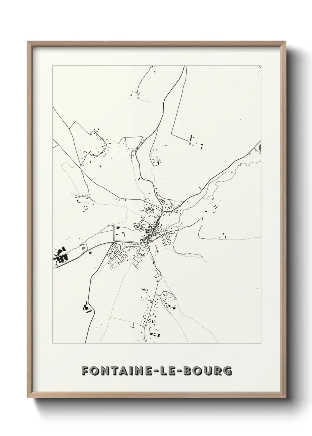 Un poster carte Fontaine-le-Bourg