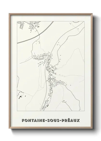 Une affiche de carte sur Fontaine-sous-Préaux