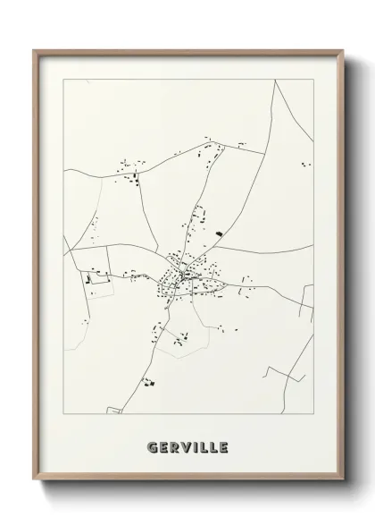 Une affiche de carte sur Gerville