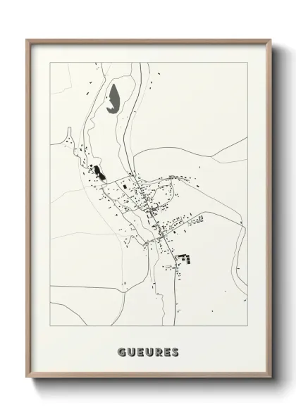 Une affiche de carte sur Gueures