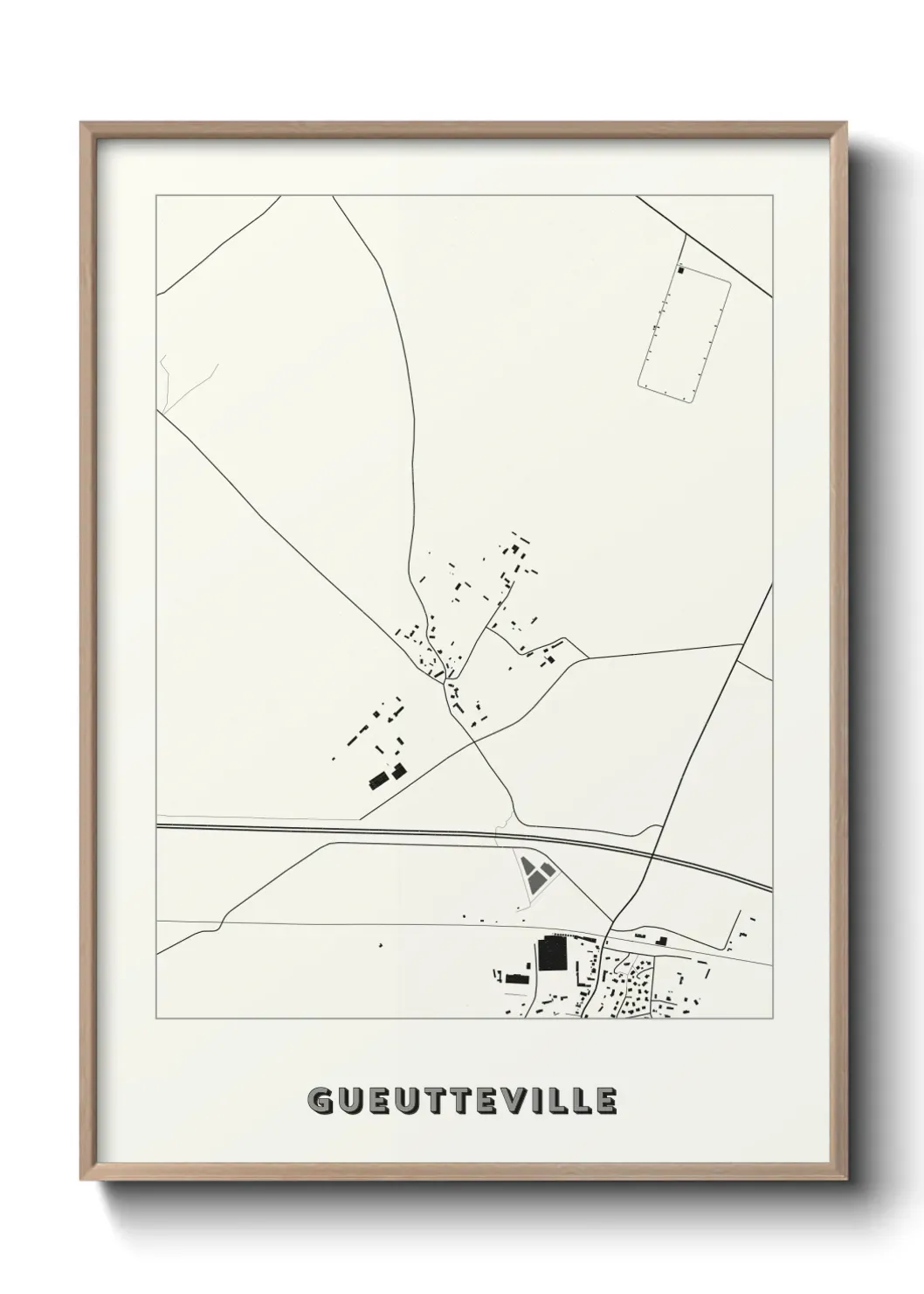 Un poster carte Gueutteville
