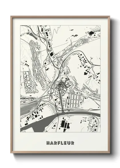 Une affiche de carte sur Harfleur