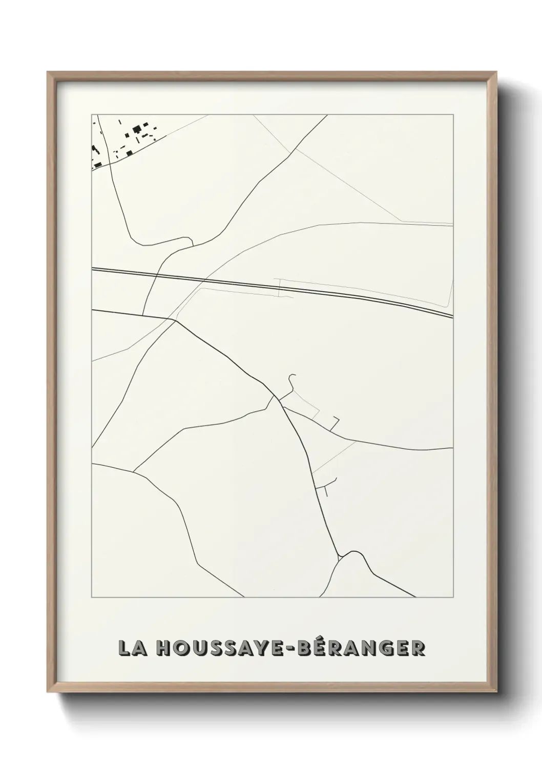 Un poster carte La Houssaye-Béranger