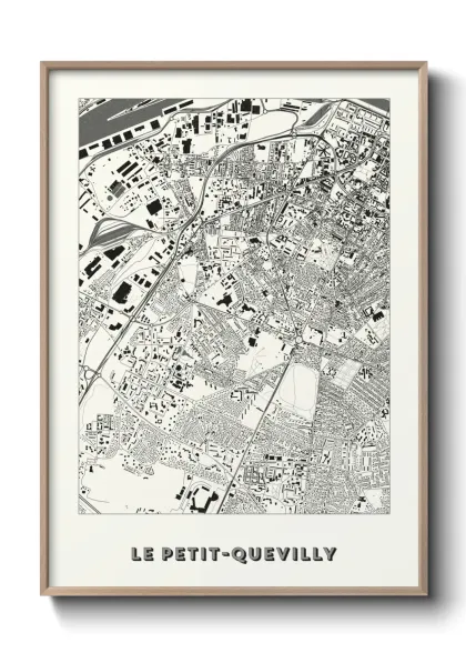 Une affiche de carte sur Le Petit-Quevilly