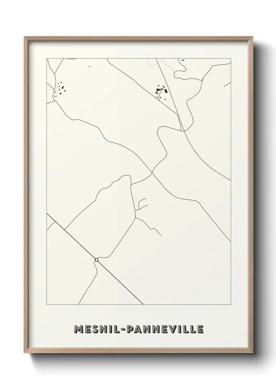 Un poster carte Mesnil-Panneville
