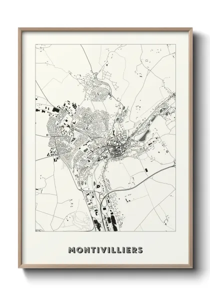 Une affiche de carte sur Montivilliers