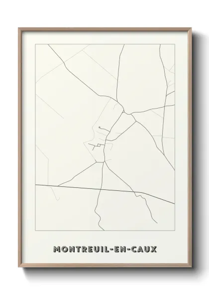 Une affiche de carte sur Montreuil-en-Caux