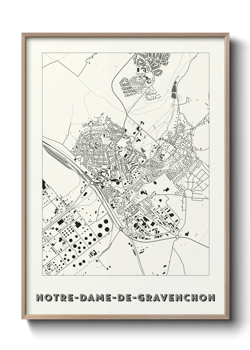 Un poster carte Notre-Dame-de-Gravenchon