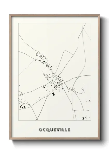 Une affiche de carte sur Ocqueville