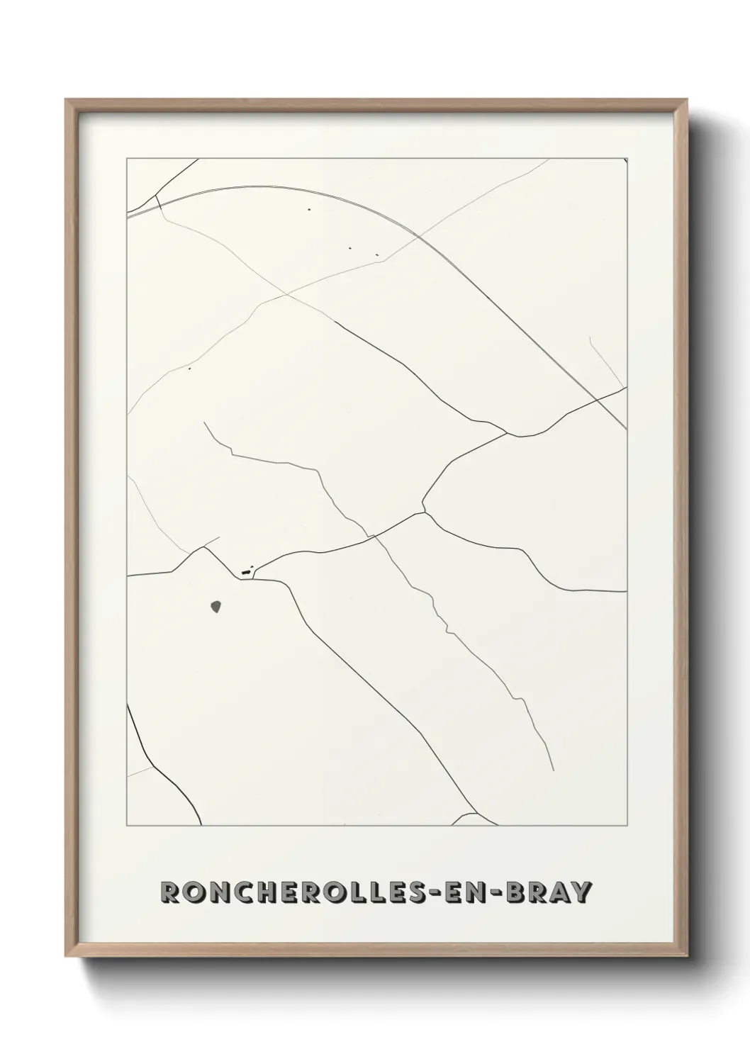 Un poster carte Roncherolles-en-Bray