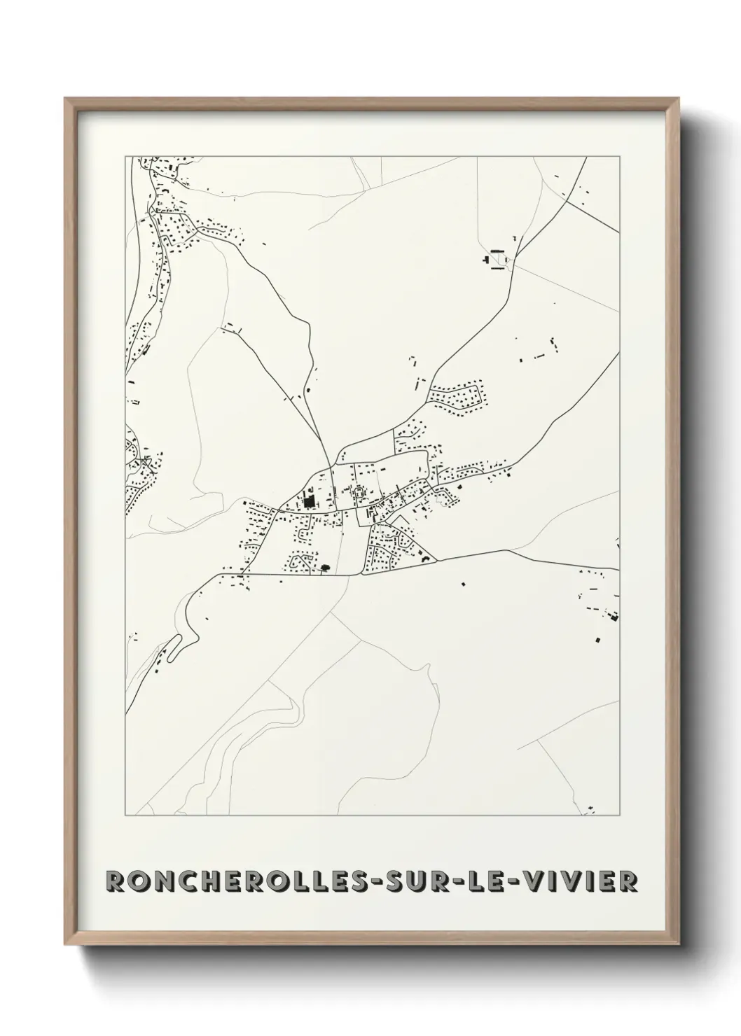 Un poster carte Roncherolles-sur-le-Vivier