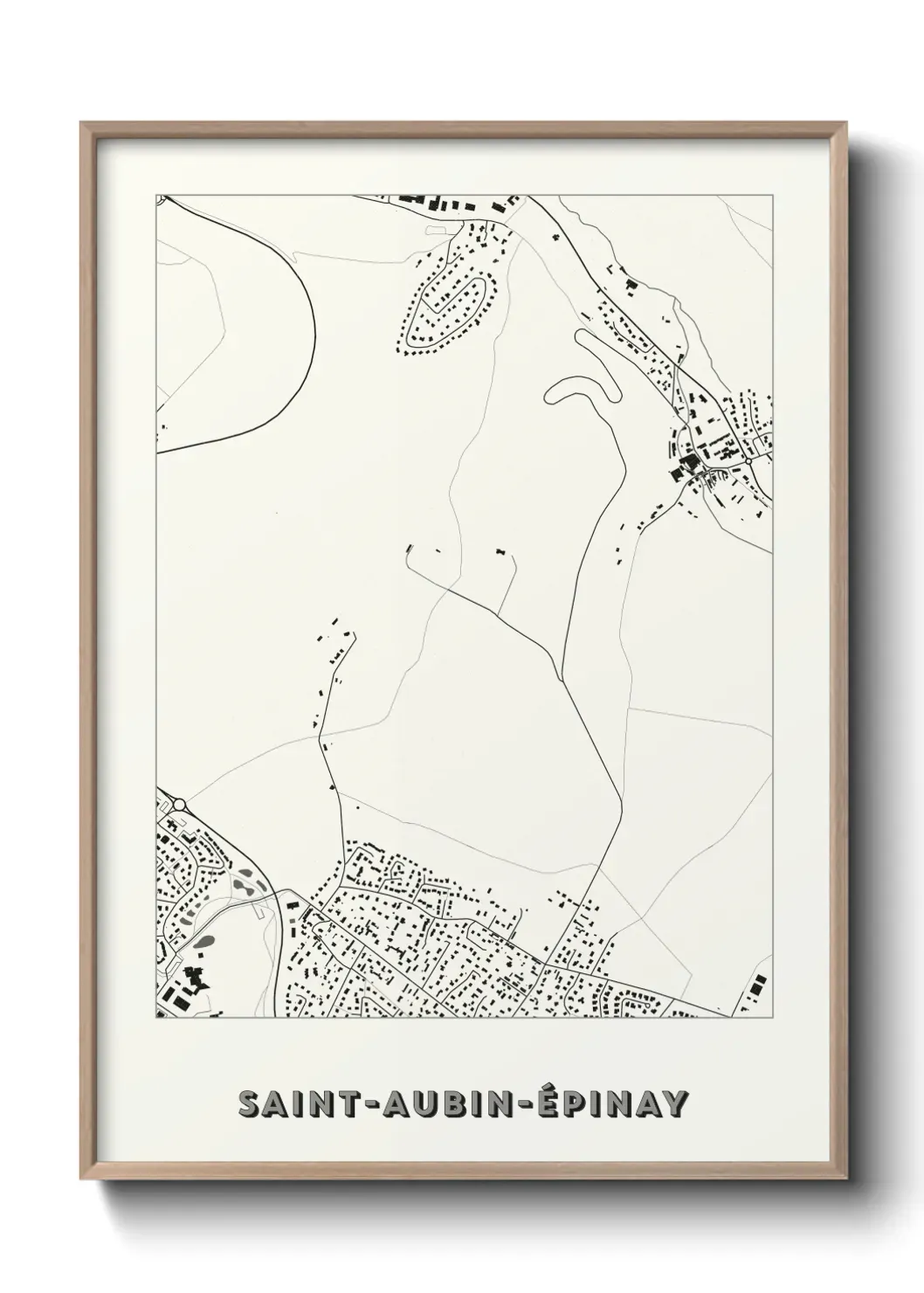 Un poster carte Saint-Aubin-Épinay