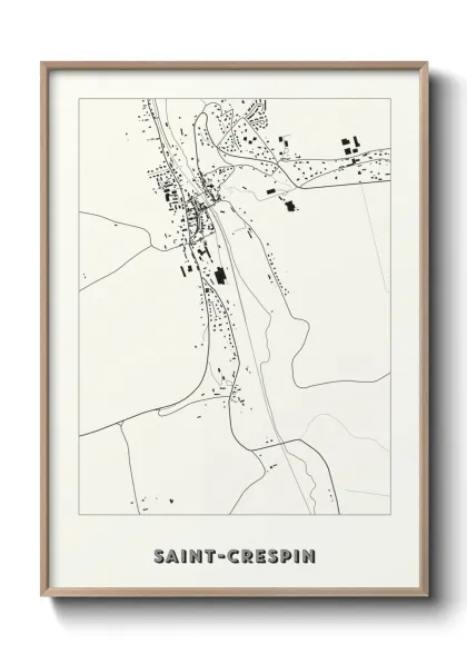 Une affiche de carte sur Saint-Crespin