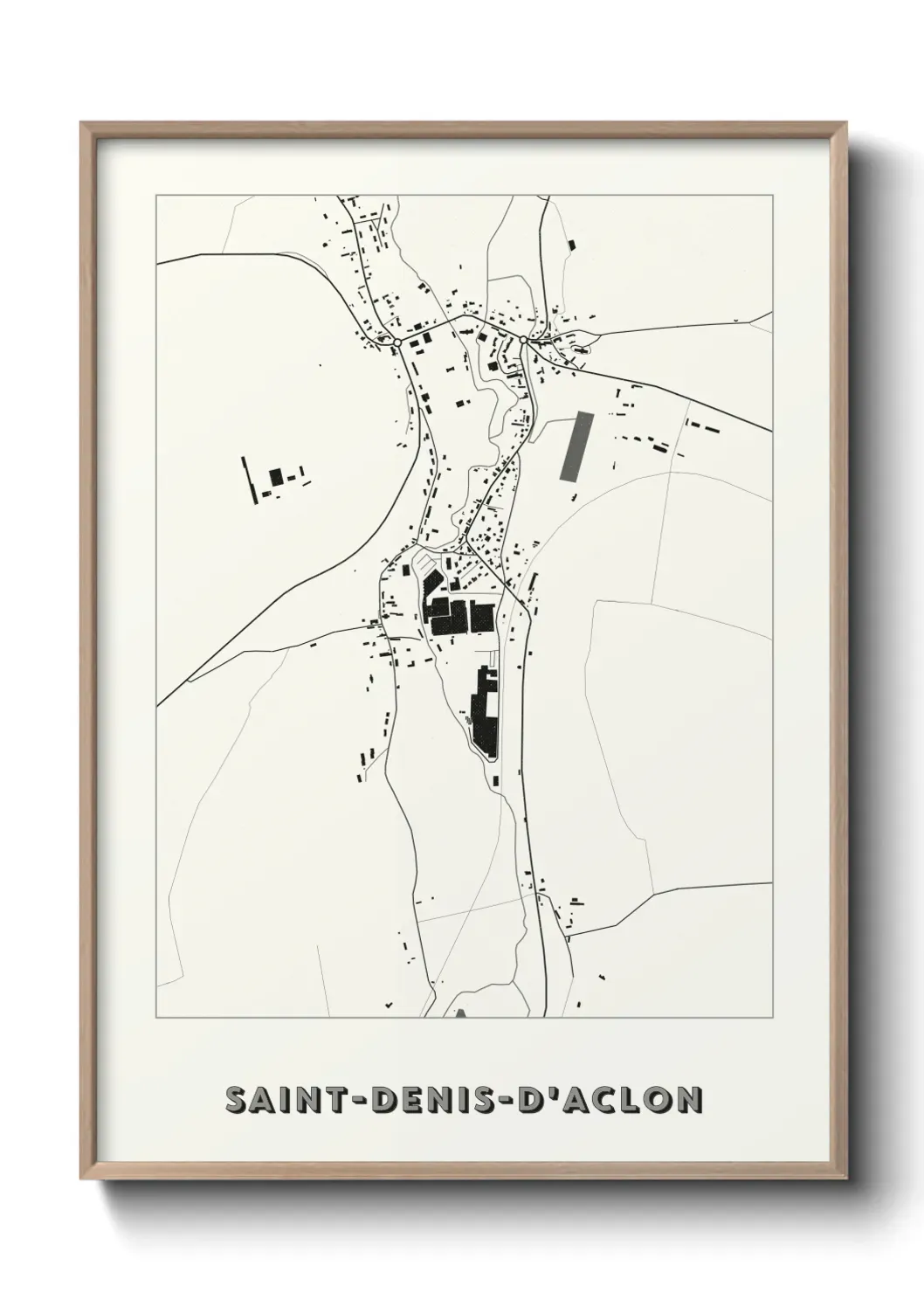 Un poster carte Saint-Denis-d'Aclon