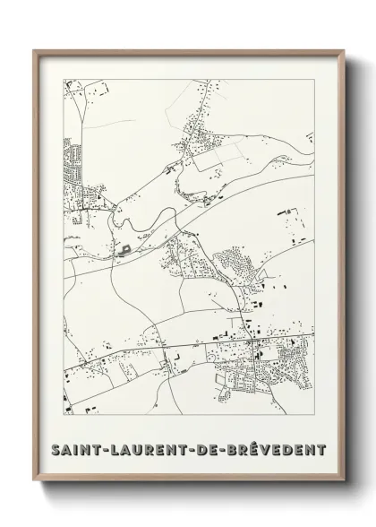 Une affiche de carte sur Saint-Laurent-de-Brévedent