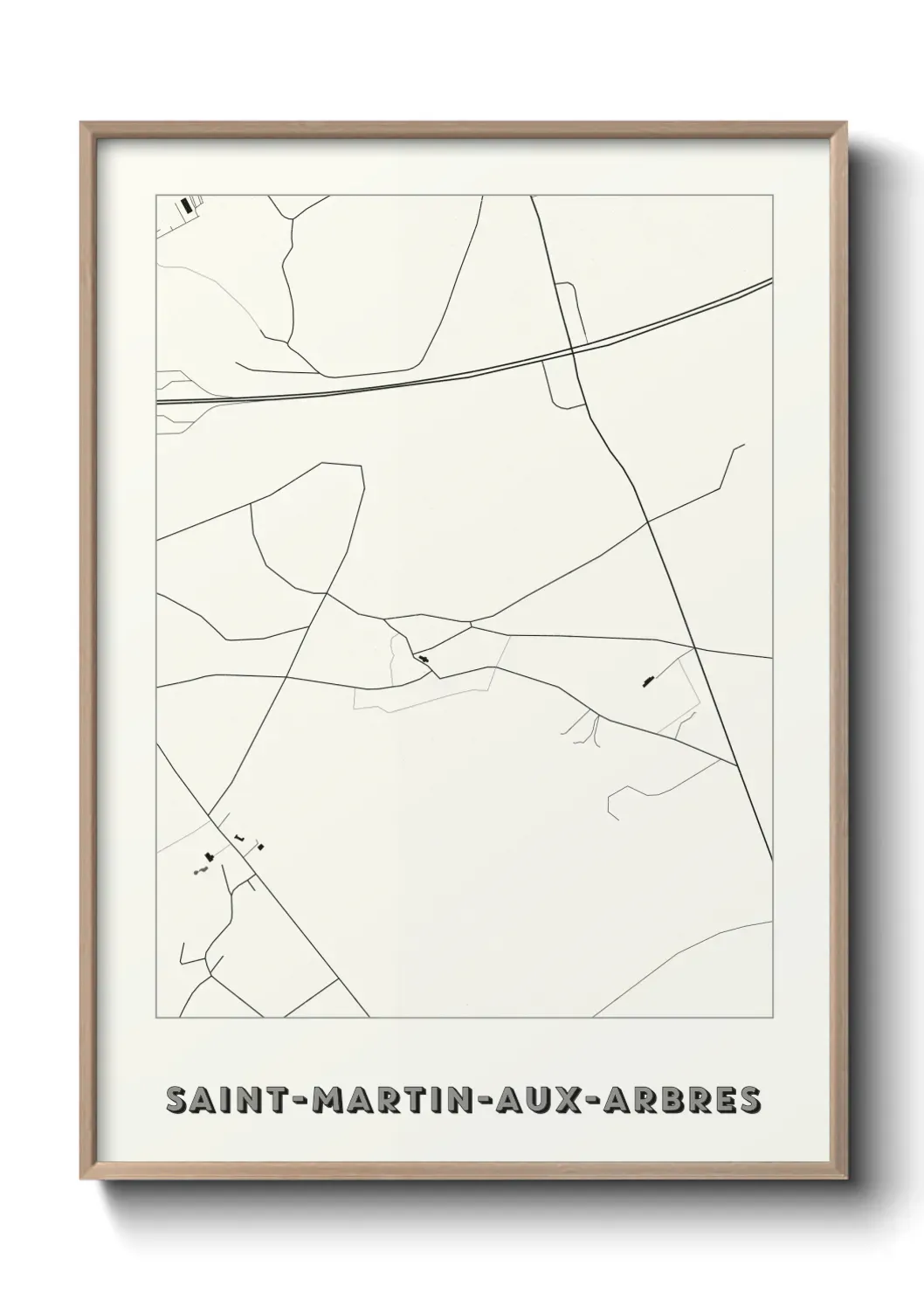 Un poster carte Saint-Martin-aux-Arbres