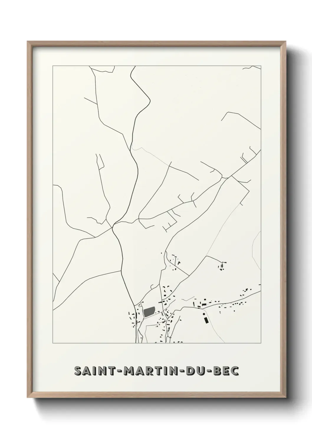 Un poster carte Saint-Martin-du-Bec