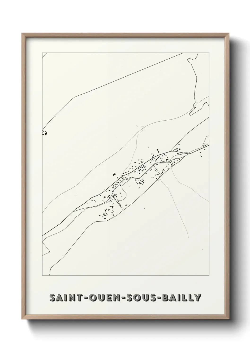 Un poster carte Saint-Ouen-sous-Bailly