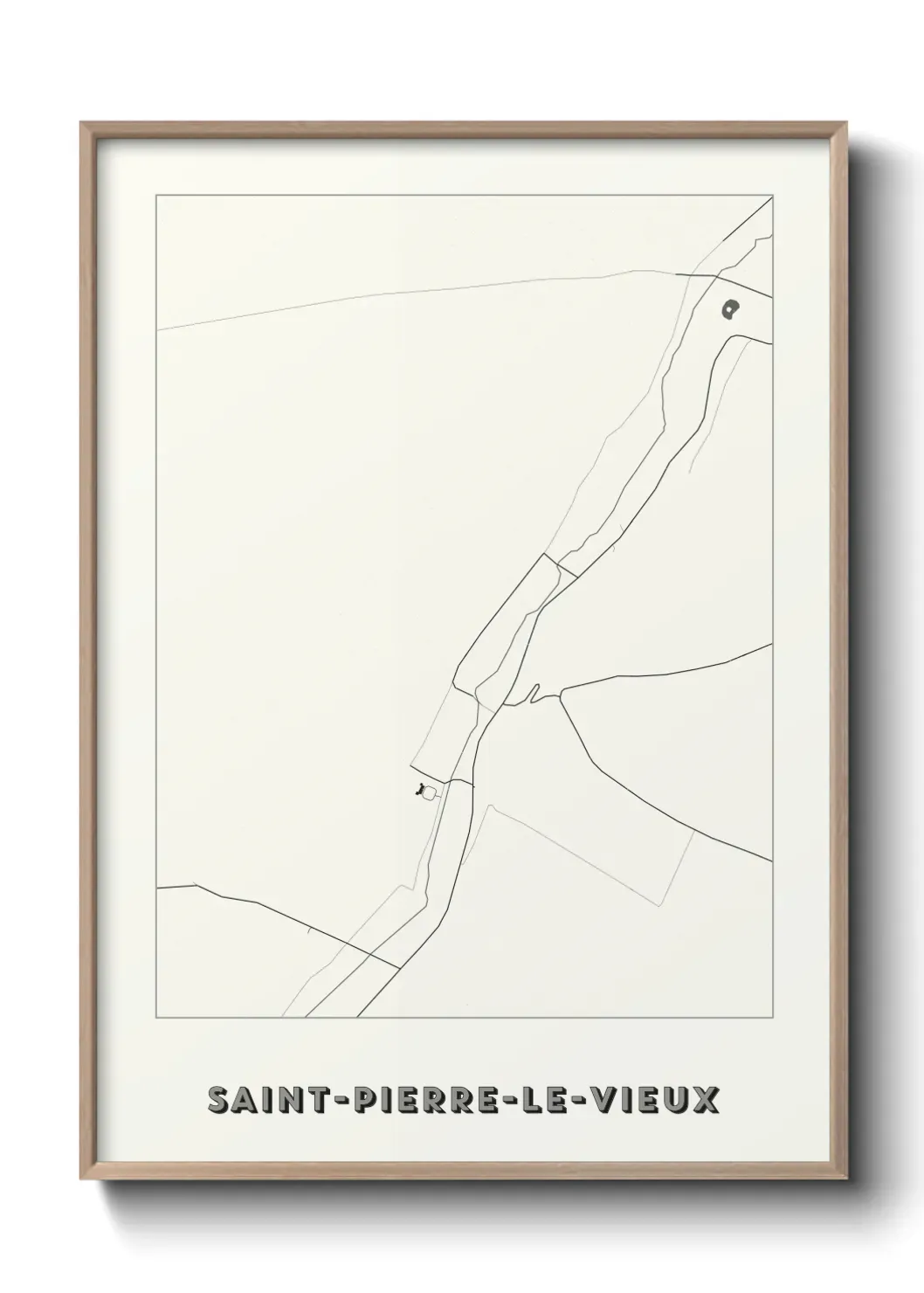Un poster carte Saint-Pierre-le-Vieux