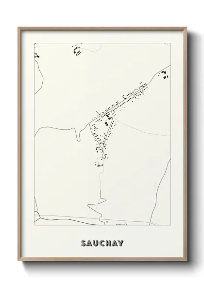 Une affiche de carte sur Sauchay