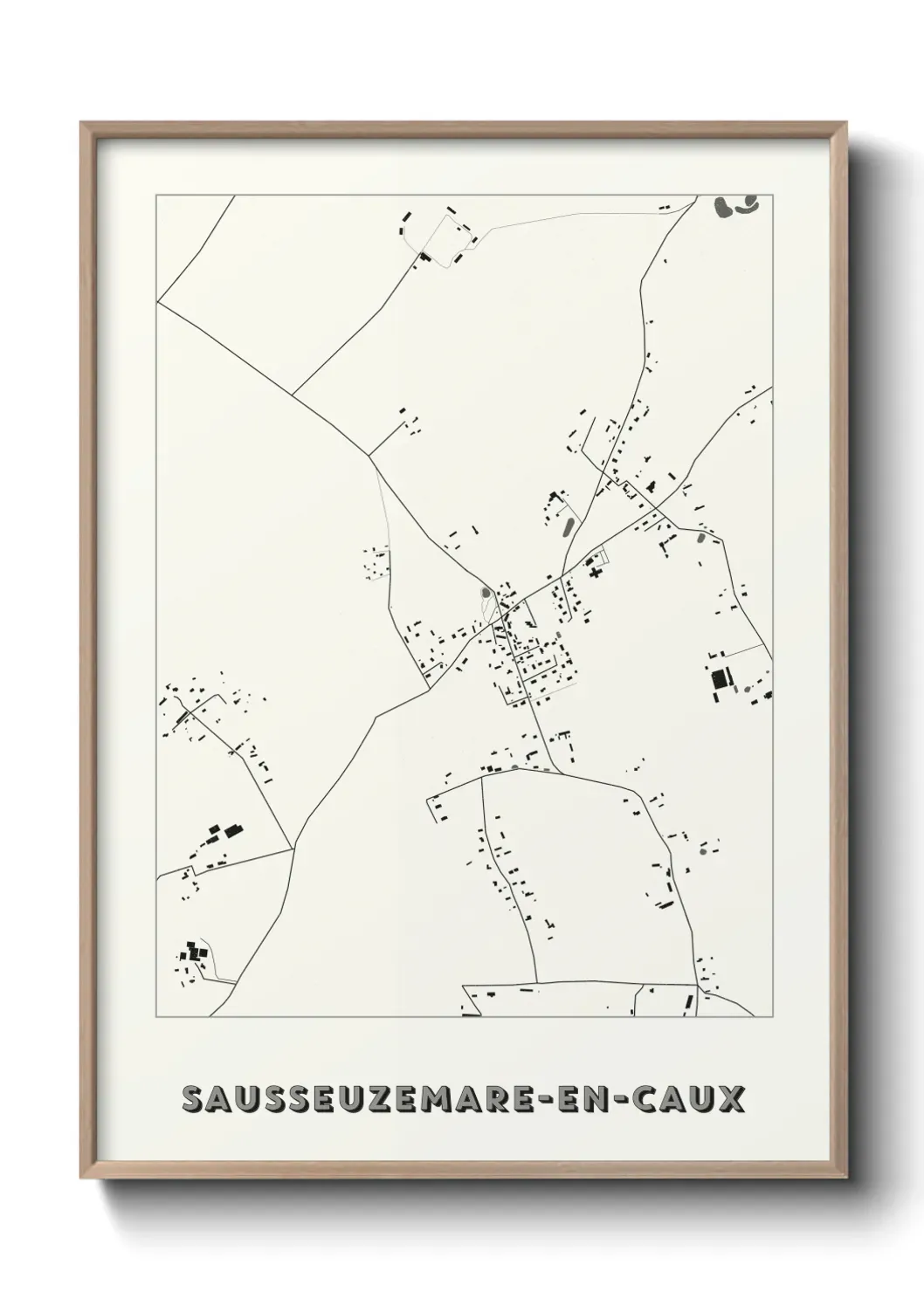 Un poster carte Sausseuzemare-en-Caux