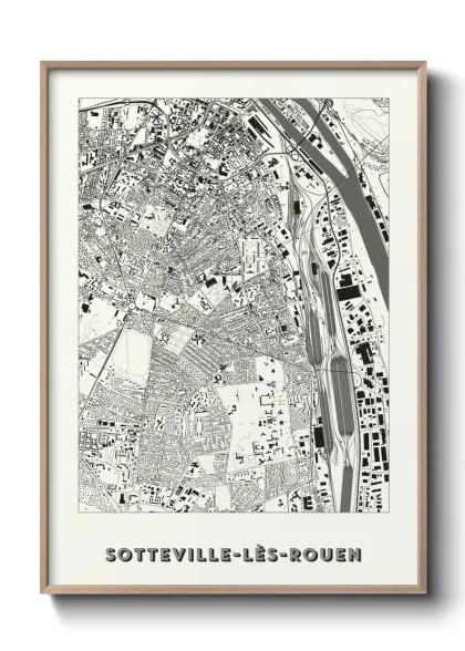 Une affiche de carte sur Sotteville-lès-Rouen