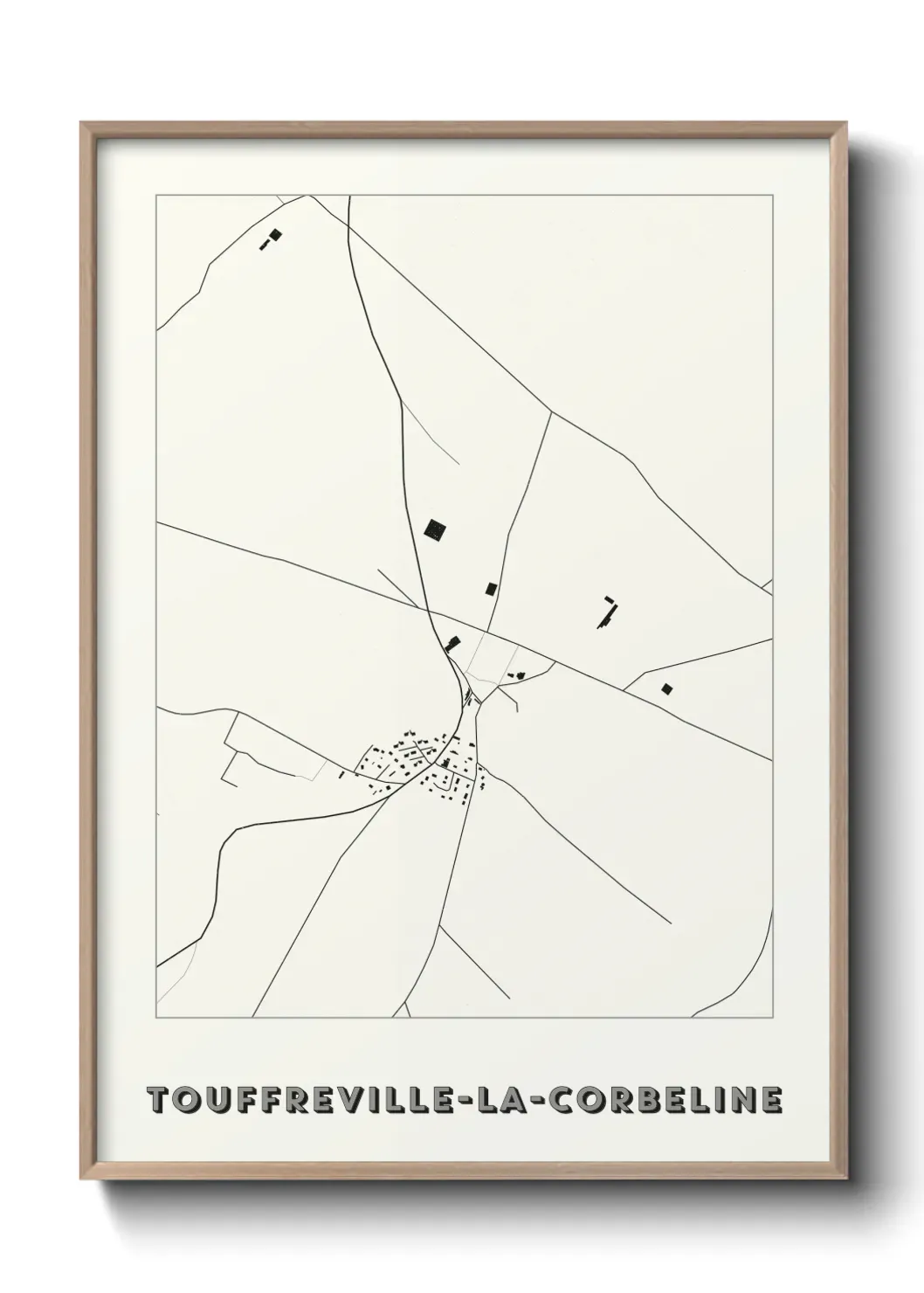 Un poster carte Touffreville-la-Corbeline