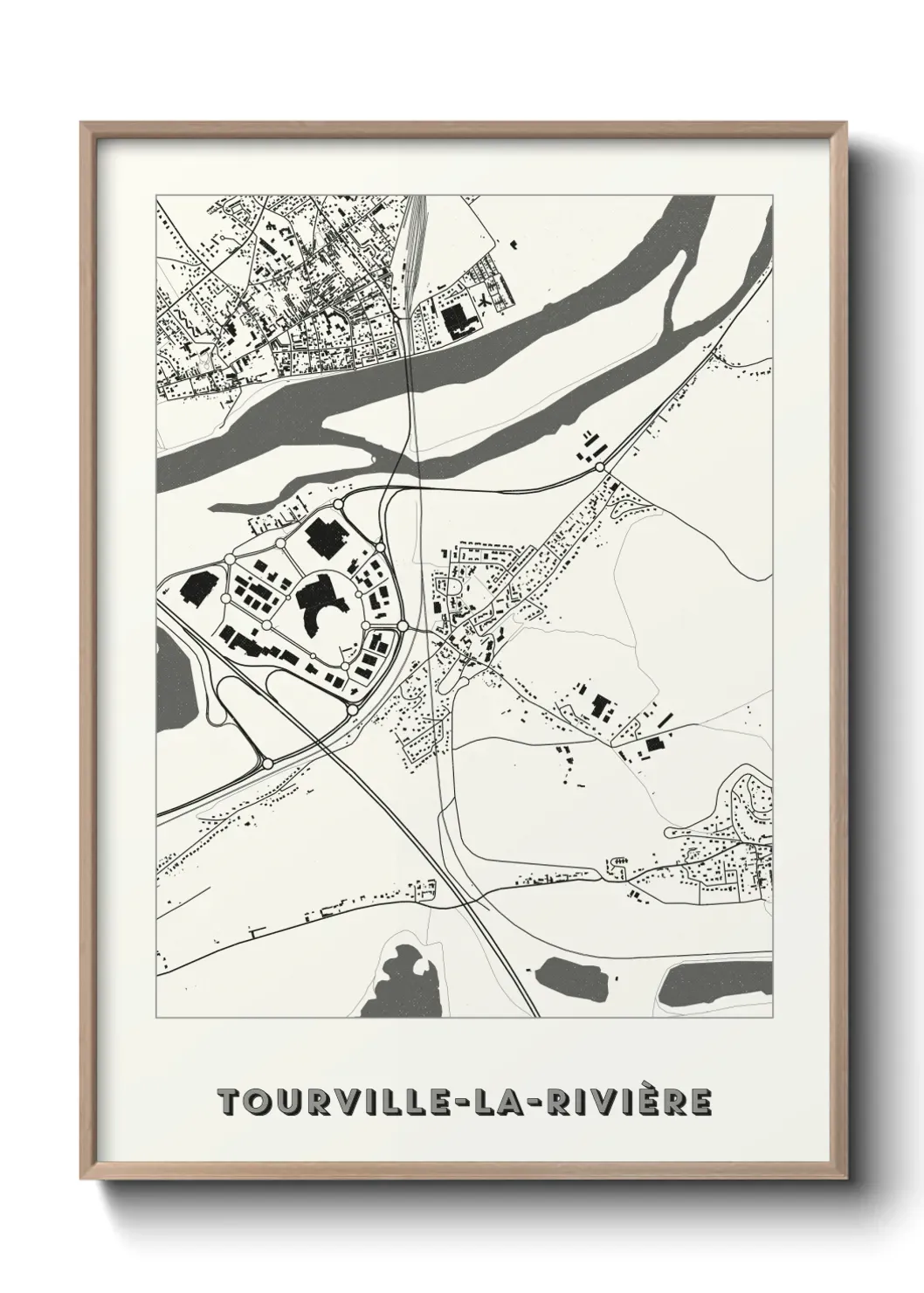 Un poster carte Tourville-la-Rivière