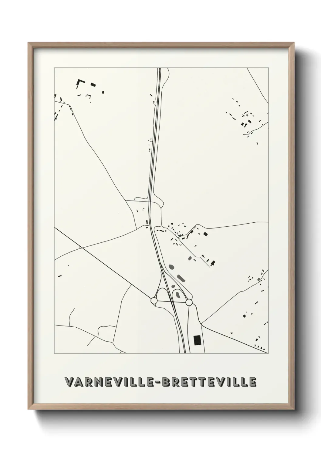 Un poster carte Varneville-Bretteville