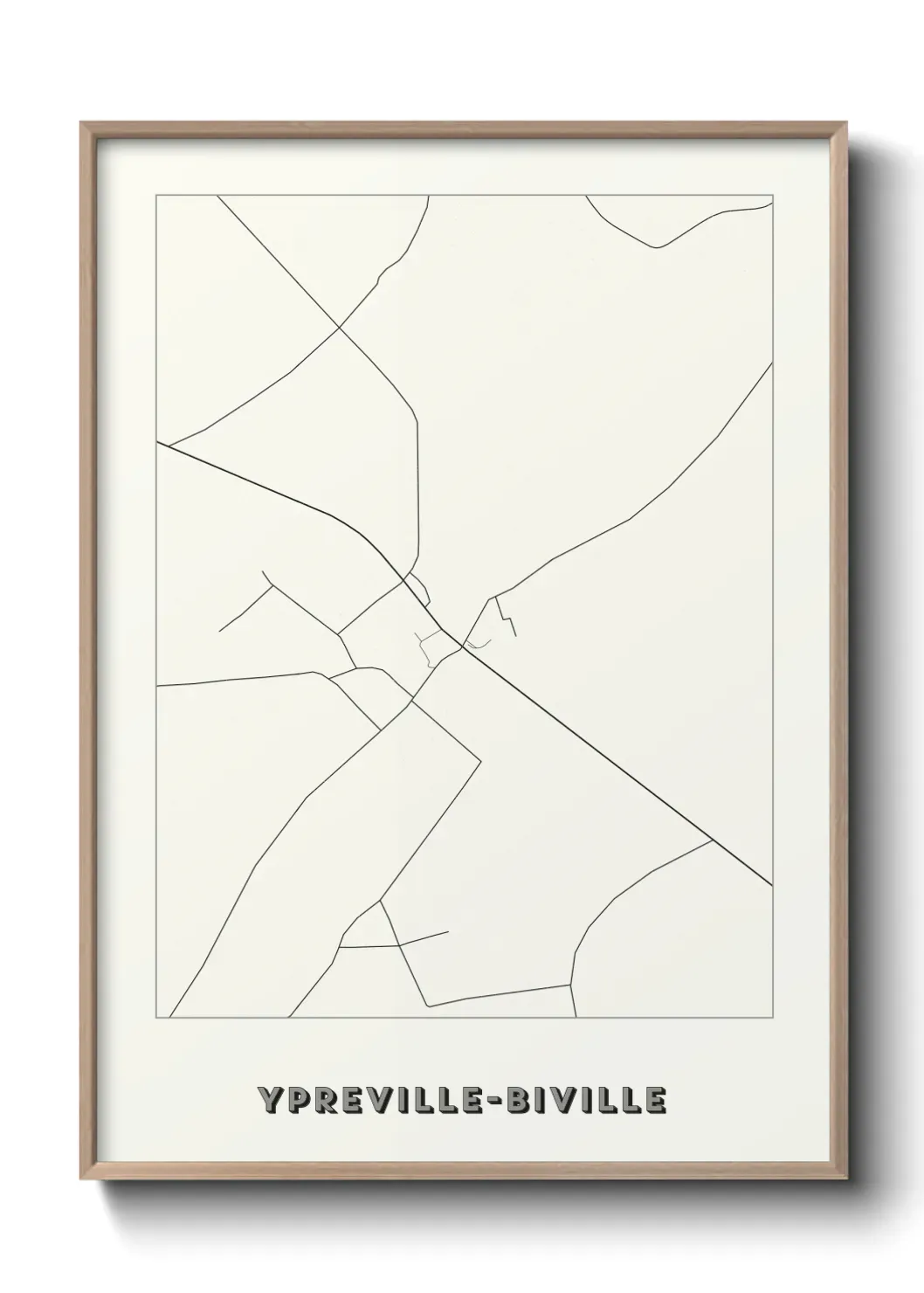 Un poster carte Ypreville-Biville