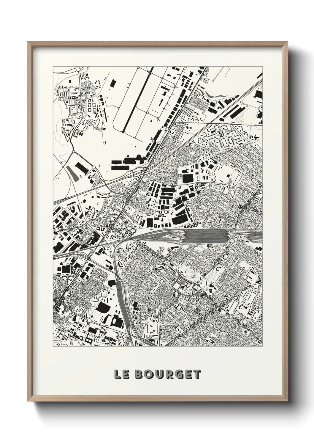 Un poster carte Le Bourget