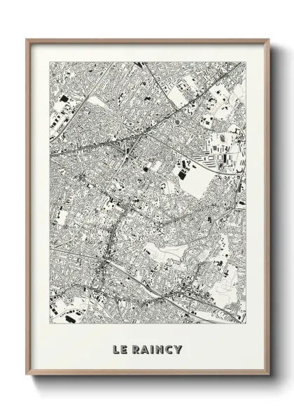 Une affiche de carte sur Le Raincy