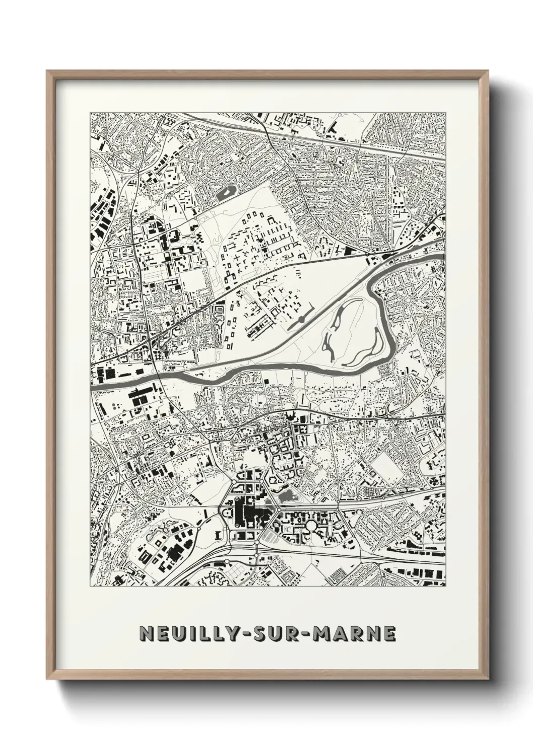 Un poster carte Neuilly-sur-Marne