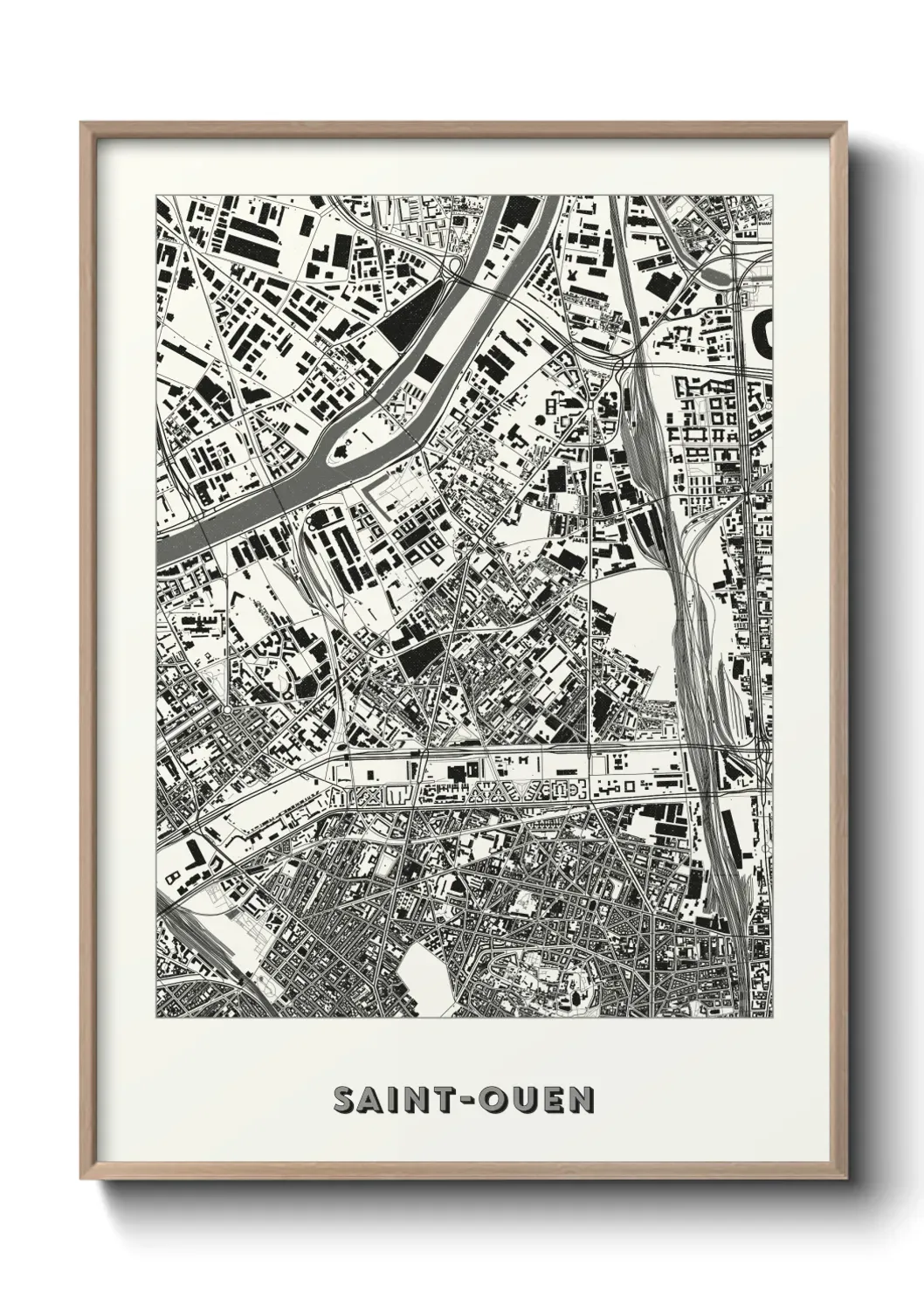 Un poster carte Saint-Ouen